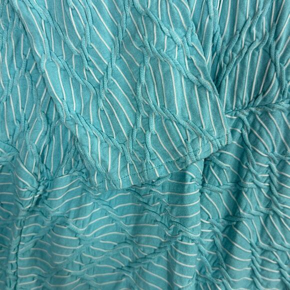 HABITAT Women's Small Long Sleeve Textured Asymmetric Hem Scoop Neck Blue Tunic - Picture 4 of 6